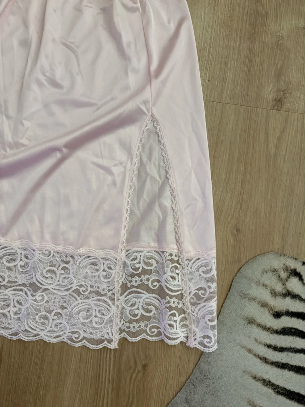 Vtg Women's Lace Trim Slip two piece Set - Light Pink - Picture 6 of 6